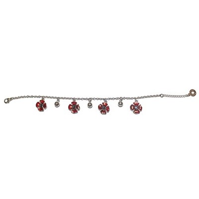 Equilibrium Poppy Armband Silber Rot Emaille Remembrance Sunday Traditionell