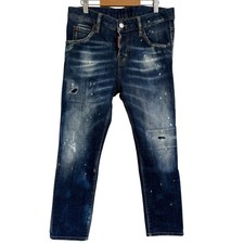 Dsquared2 Cool Girl Cropped Denim Jeans Indigo Blue Size 36 Used