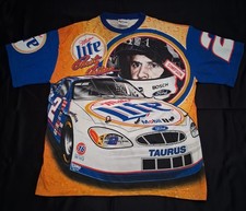 Vintage Nascar Rusty Wallace  All Over Print Miller Lite Chase Mens Shirt 2XL