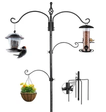 Bird Feeding Station Feeder Pole - Multi Hook 63 inches Stand for Watching At...
