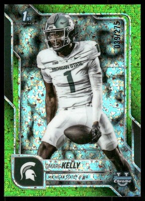 2025 Bowman Chrome University Lime Green Mini Diamond Ref #38 Omari Kelly /275