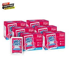 Antibacterial Hand Wipes, Fresh Scent, 24 Ct Singles 6 Pack, 144 Total Wipes