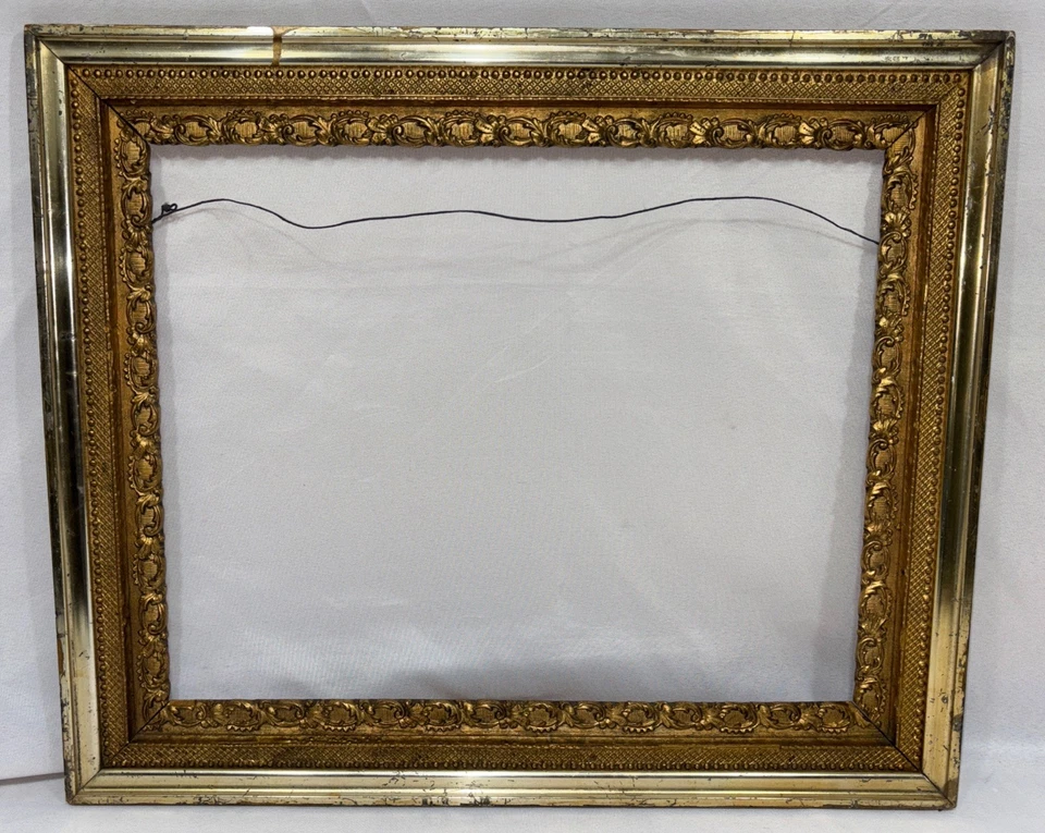 Antique Victorian Gold & Lemon Gilt Gesso Wood Frame Fits 20"x16" - Image 3 of 4
