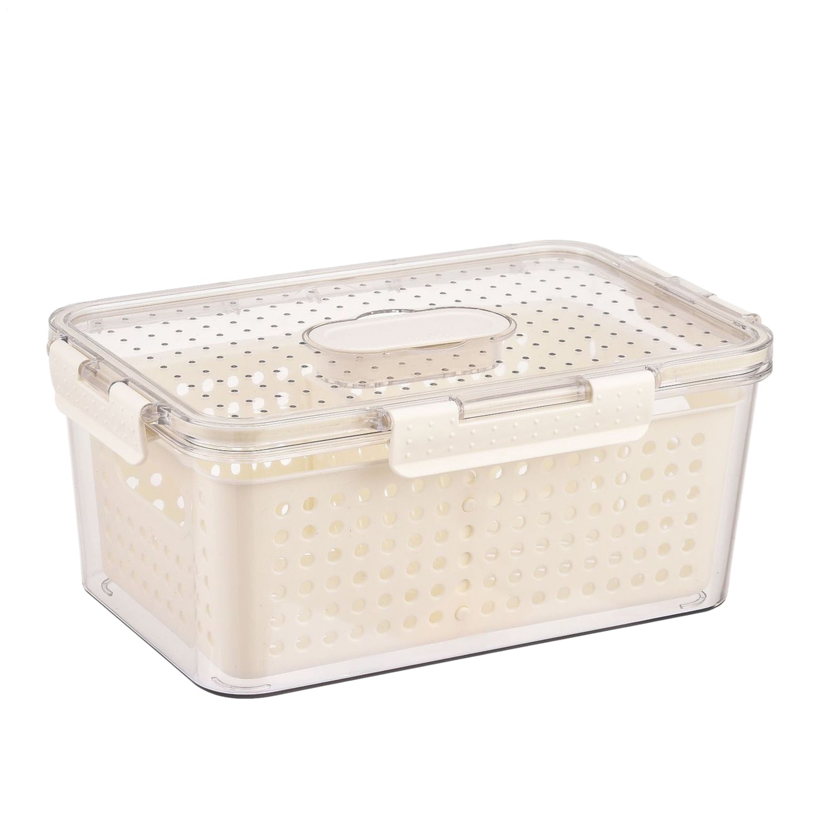 Colander Food Storage Box Produce Saver Container With Lid Fridge Organizer 