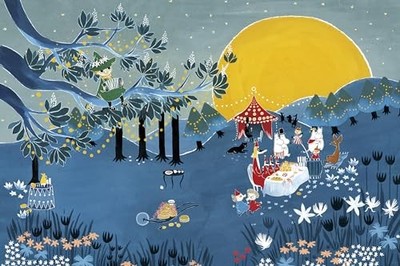 Yanoman [Made in Japan] 1000-Piece Jigsaw Puzzle Moomin Moonlight Party 50x75cm