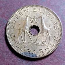  Rhodesia and Nyasaland  1/2 Penny coin 1958