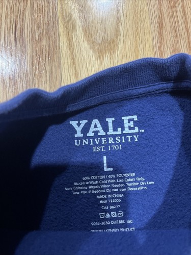 Felpa Girocollo Yale University Varsity Uomo L Large Preppy Accademico Retrò - Foto 4 di 4