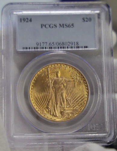 1924 US $20 Saint Gaudens Double Eagle PCGS MS65
