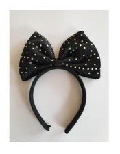 Maus Micky Mouse Haarreif Reif Schleife Fliege Pailletten Märchen Kleid Kostüm