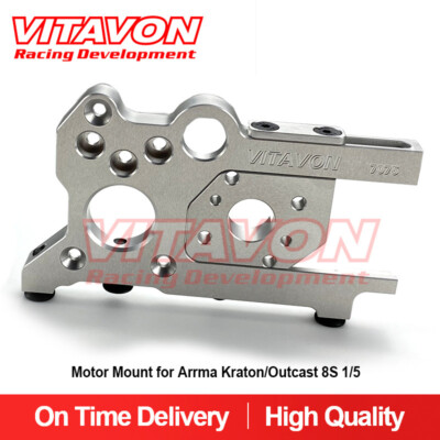 Vitavon CNC aluminum #7075 Motor Mount for Arrma Kraton/Outcast 8S 1/5 Silver