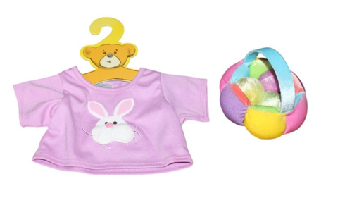 Build A Bear Hase T-Shirt mit Eierkorb Posten abnehmbare bemalte Eier