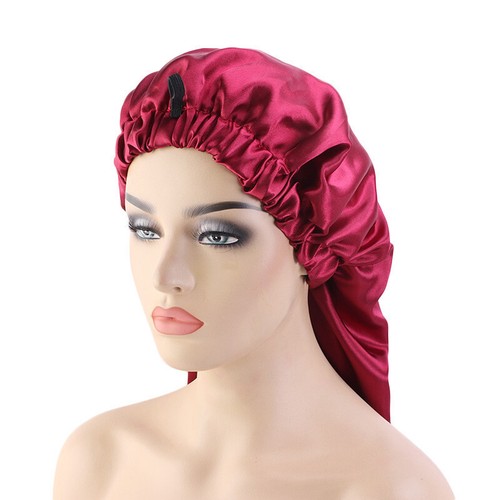 Mujer Elástico Satén Gorro Pelo Largo Calcetín Turbante Noche Dormir Gorro Prendas para la cabeza - Imagen 19 de 34