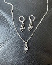 925 Silber Halskette 2 Ohrringen Schmuckset