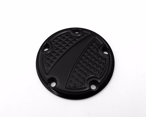 CHROME-E-O 5 Hole Points Cover Harley Davidson Touring Bagger TCAM ALL BLACK - Bild 1 von 2