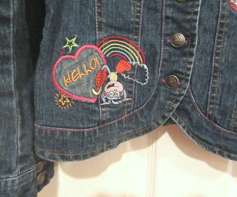 CHAQUETA VAQUERA DORA the EXPLORER PARA NIÑAS~PEQUEÑA 6~NUEVA~abrigo bordado RARA De colección Foto 3 de 4