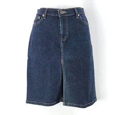 Vintage Just USA Denim Skirt Juniors Size 7 Dark Blue Jean Front Slit