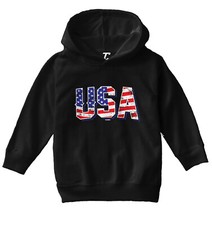 USA With Flag Inside - American Patriot 4th Of July Toddler/Youth Hoodie