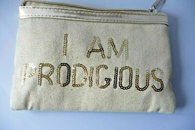  Gold Sequin -  'I am Prodigious'  Make-up / Cosmetics Bag FROM Nuxe BRAND NEW