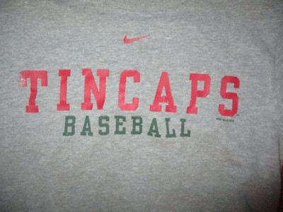 Gray FORT WAYNE TIN CAPS Baseball Practice T Shirt Small Nike 90%Cotton 10% Poly
