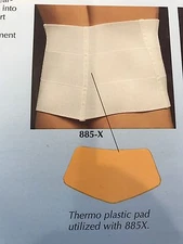 Active Wrap Custom Contour Elastic Back Support, White, w/Thermo Plastic Pad