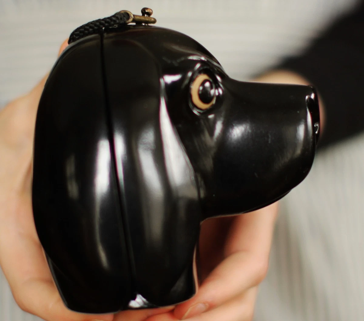 タグ箱付き　timmy woods　ラサアプソ　犬型　バッグ Doxie Daschund Acacia Wood Lacquer Handbag – Timmy Woods Beverly Hills