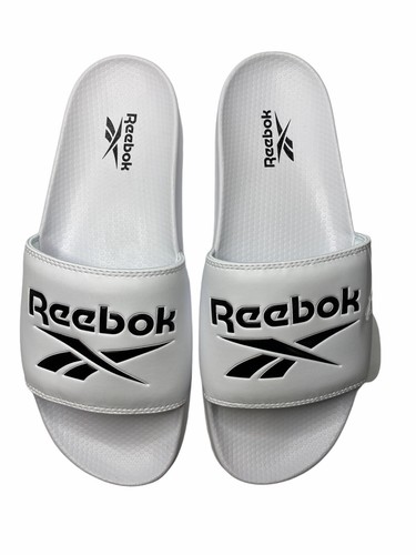Reebok Classic Men Size 11 Slider Slides White-Black FW6229 UNISEX Women  12.5 | eBay