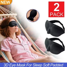 Travel 3D Eye Mask Sleep Soft Padded Shade Cover Rest Relax Blindfold 2 Pack US