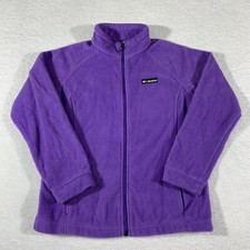 Columbia Fleece Jacket Youth Size XL 18/20 Purple Mock Neck Full Zip Outdoors