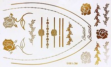 Tattoo Gold Silver Disposable Adhesive Flash Temporary 18teile Armband Chain Wow