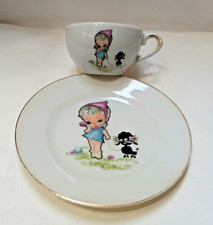 Vintage FAO Schwarz Big Eyed Girl Retro Replacement Single Teacup  Plate