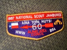 Mint 1997 Jamboree OA Flap Lodge 60 Aina Topa Hutsi GMY Border Alamo Area Cncl