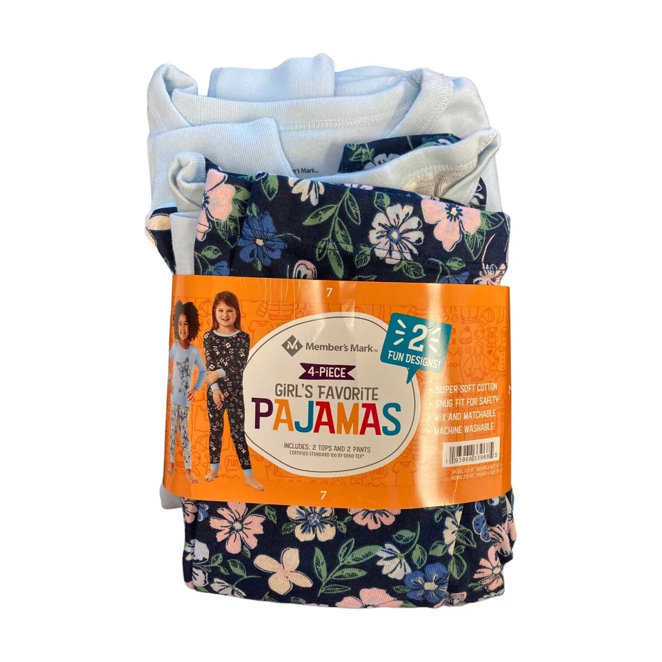 Nuevo con etiquetas Pijama Favorito de 4 Piezas Mariposa 4T Member's Mark Infant Girl Foto 2 de 2