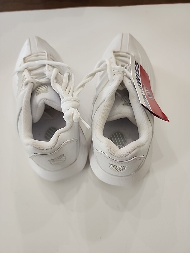 KSwiss Mens Classic Old School White On White Leather Tennis Shoe