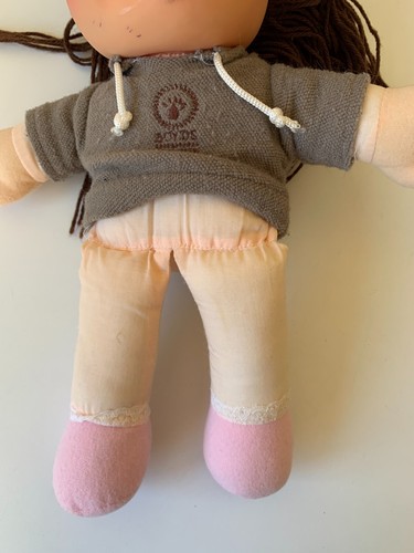 Muñeca de juguete para niños Bootleg Cabbage Patch años 80 CPK niña cabello castaño ojos azules 14 pulgadas - Imagen 12 de 14