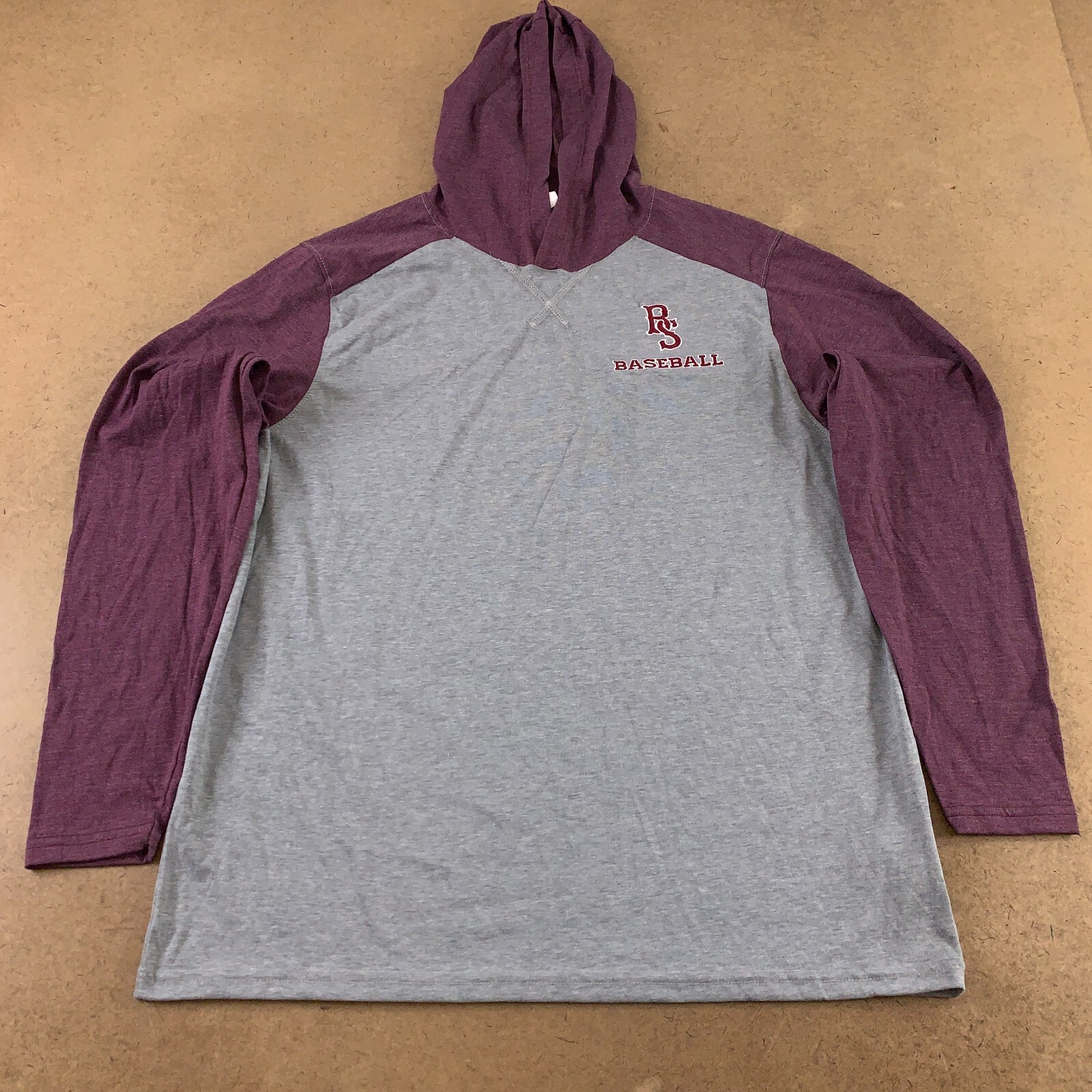 Augusta Sportswear Adult Large Gray Plum BS Baseball Logo Long