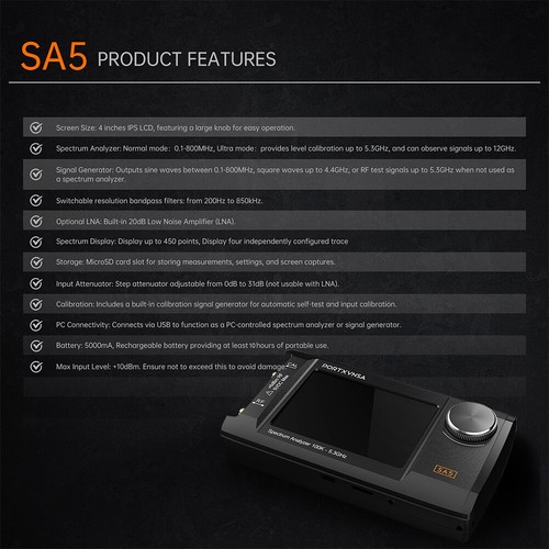 Upgraded 4" IPS LCD Multi functional Spectrum Analyzer 2 IN 1 Signal Generator - Picture 3 of 26