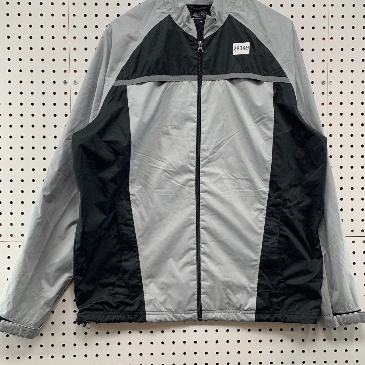 Adidas Golf Windbreaker Jacket Black Gray Clima Proof Mens Large