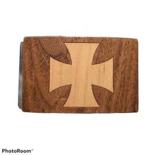 Wood Iron Cross belt buckle