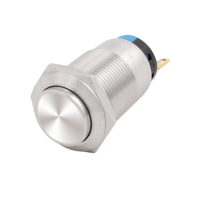 19mm Dia Mounting High Round Latching Stainless Steel Metal Push Button Switch