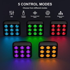 10PCS 9x20W RGBW LED Par Lights w/Remote Stage Effect Disco DJ Light DMX Party