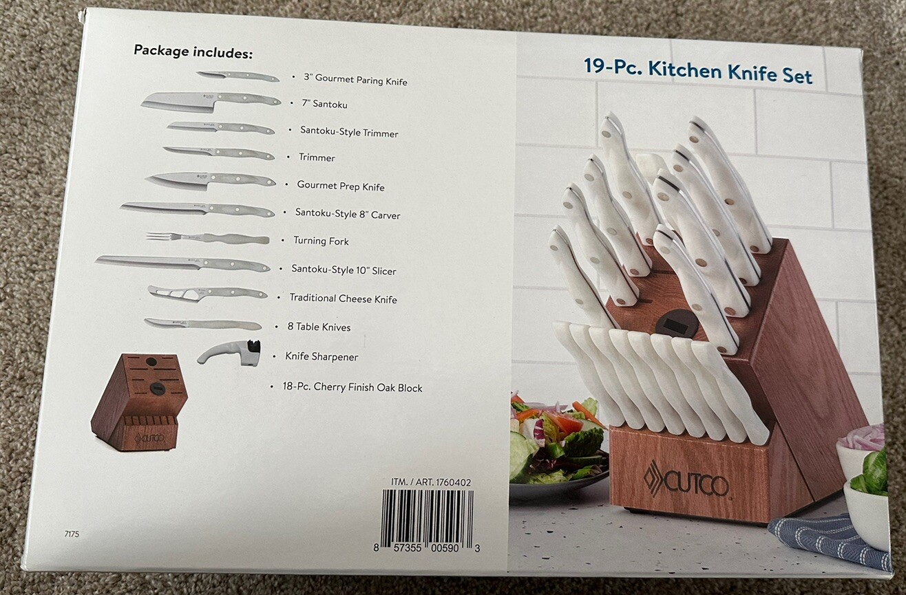 Cutco 19 Piece Kitchen Knife Set Pearl with Lifetime Warranty New Sealed box eBay