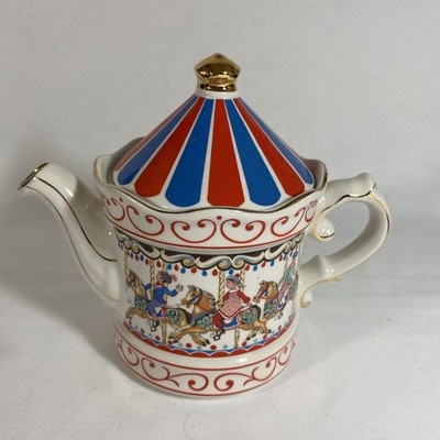 Vtg Sadler Edwardian Entertainments Carousel Horses Teapot #2005895