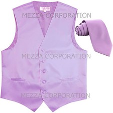 New Men's Vesuvio Napoli Tuxedo Vest 2.5" Skinny Necktie prom party Lavender