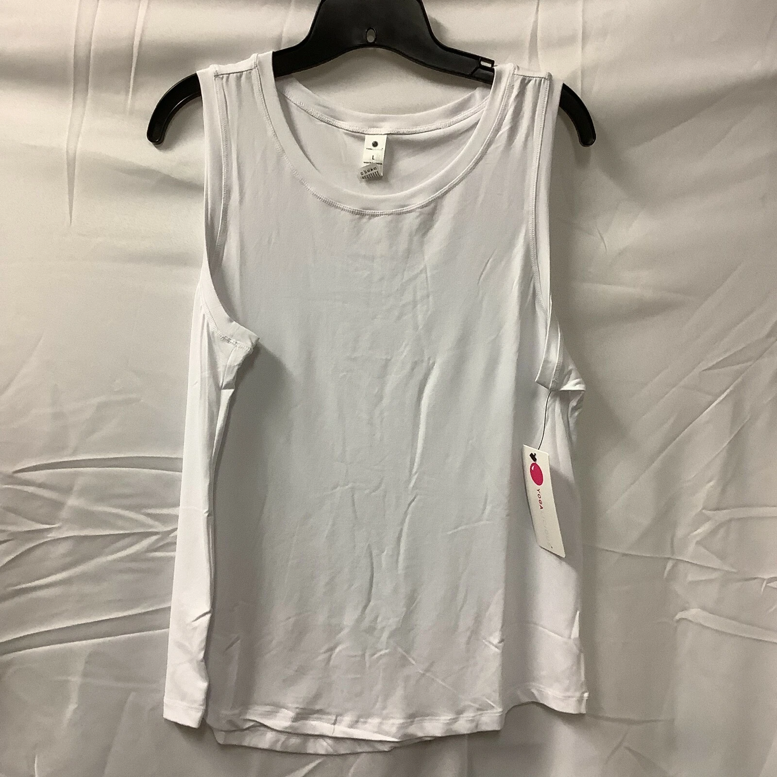 yogalicious heather sleeveless hi low muscle tank-top