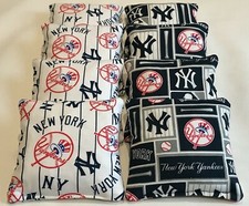 NEW YORK YANKEES CORNHOLE BEAN BAGS SET OF 8 TOP QUALITY REGULATION TOSS GAME