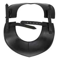 Renaissance Gorget 18 Gauge Black Steel Armor w/ Leather Straps - LARP & Cosplay