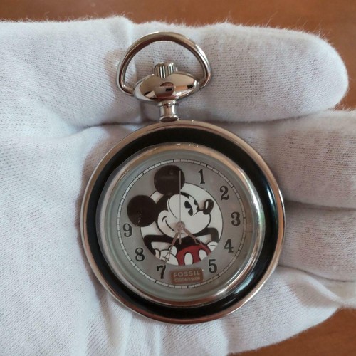 Fossil Mickey Mouse Pocket Watch w/Box 