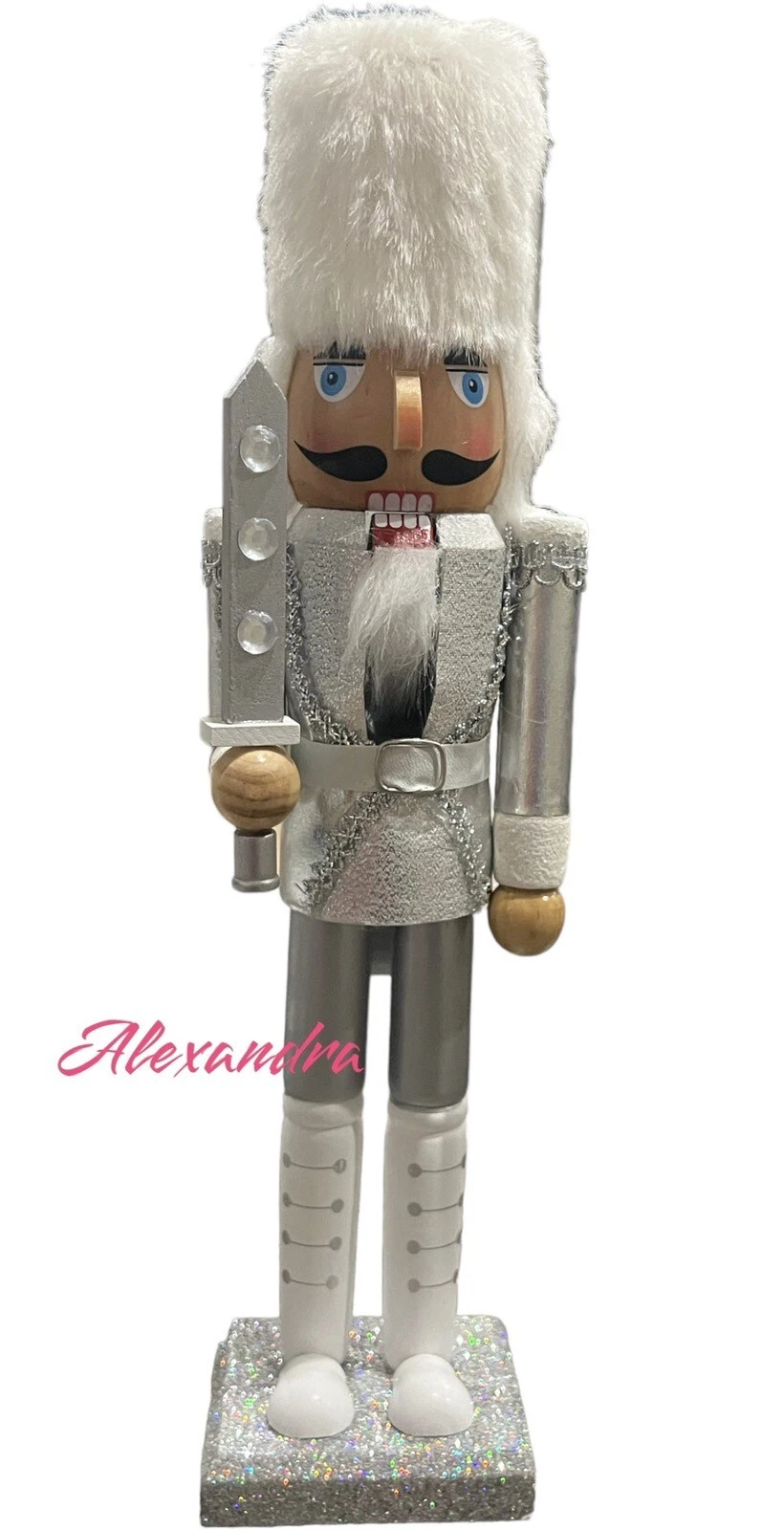 15” Christmas Soldier Nutcracker White Silver Glitter Home Decor beautiful New
Opens in a new window