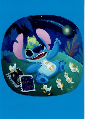 Disney Wonderground OHANA STAR PARTY 5x7 Postcard Laberis Stitch Lilo Ducks