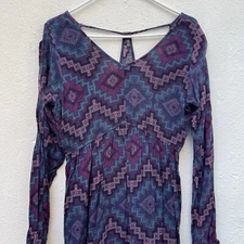 Clockhouse Dress Womens Medium  36“ Chest Small Purple Geometric Artsy Boho